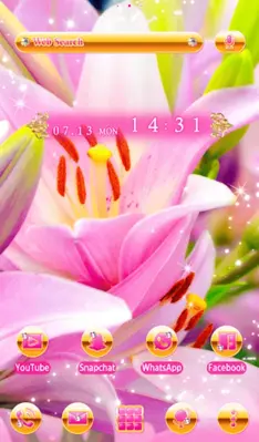 Pink Lilies Theme android App screenshot 0